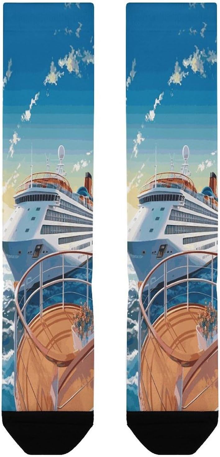 Summer Sea Cruise Socks Hiking Boot Socks Casual Knee High Sock Cozy Outdoor Sport Socks for Women Men
