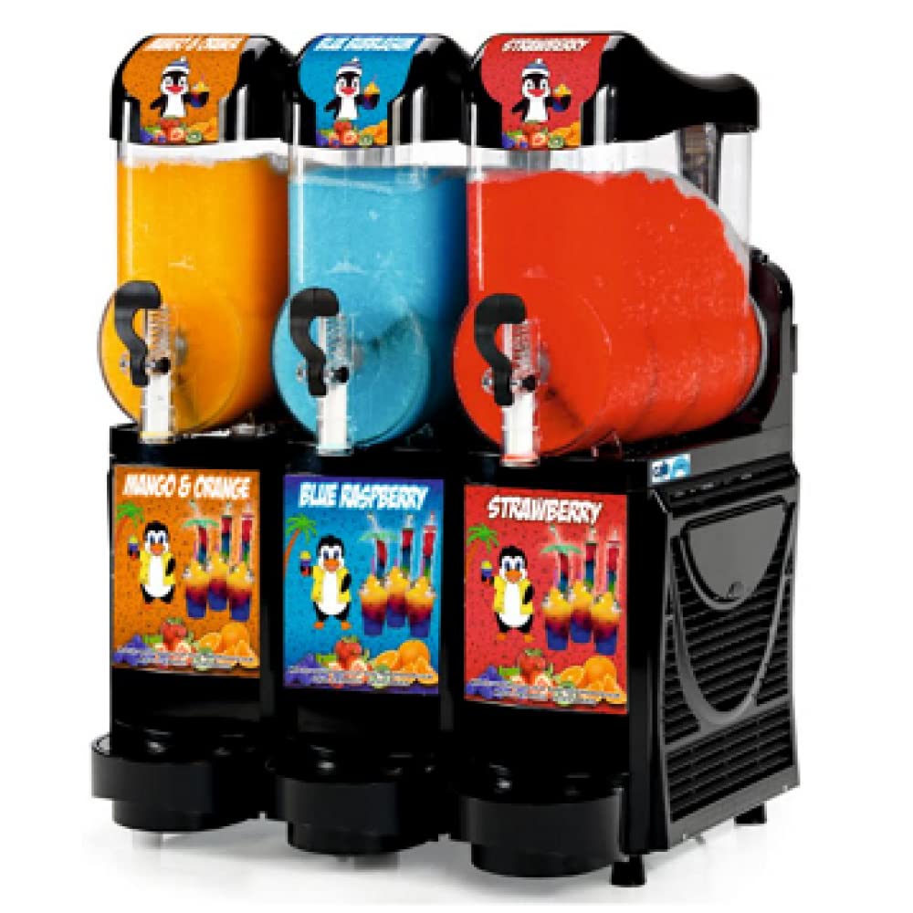 SUMTASA - CAB Skyline Faby Cabspa Slush Machine, Black 3 x 10ltr Industrial Slush Machine, Commercial Use Machine, Slush Machine Maker, (Made in Italy) - Free UK Mainland Delivery ONLY. [Energy Class C]