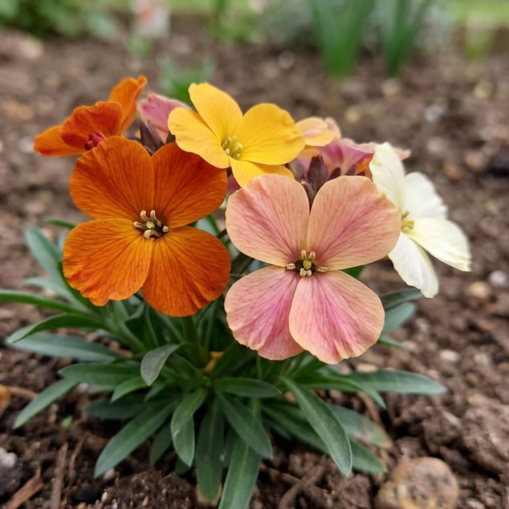 WallFlower Tom Thumb Mixed Seeds – Dwarf Hardy Biennial – Compact Fragrant Colour Mix – Ideal for Borders, Containers & Window Boxes – Spring Flowering