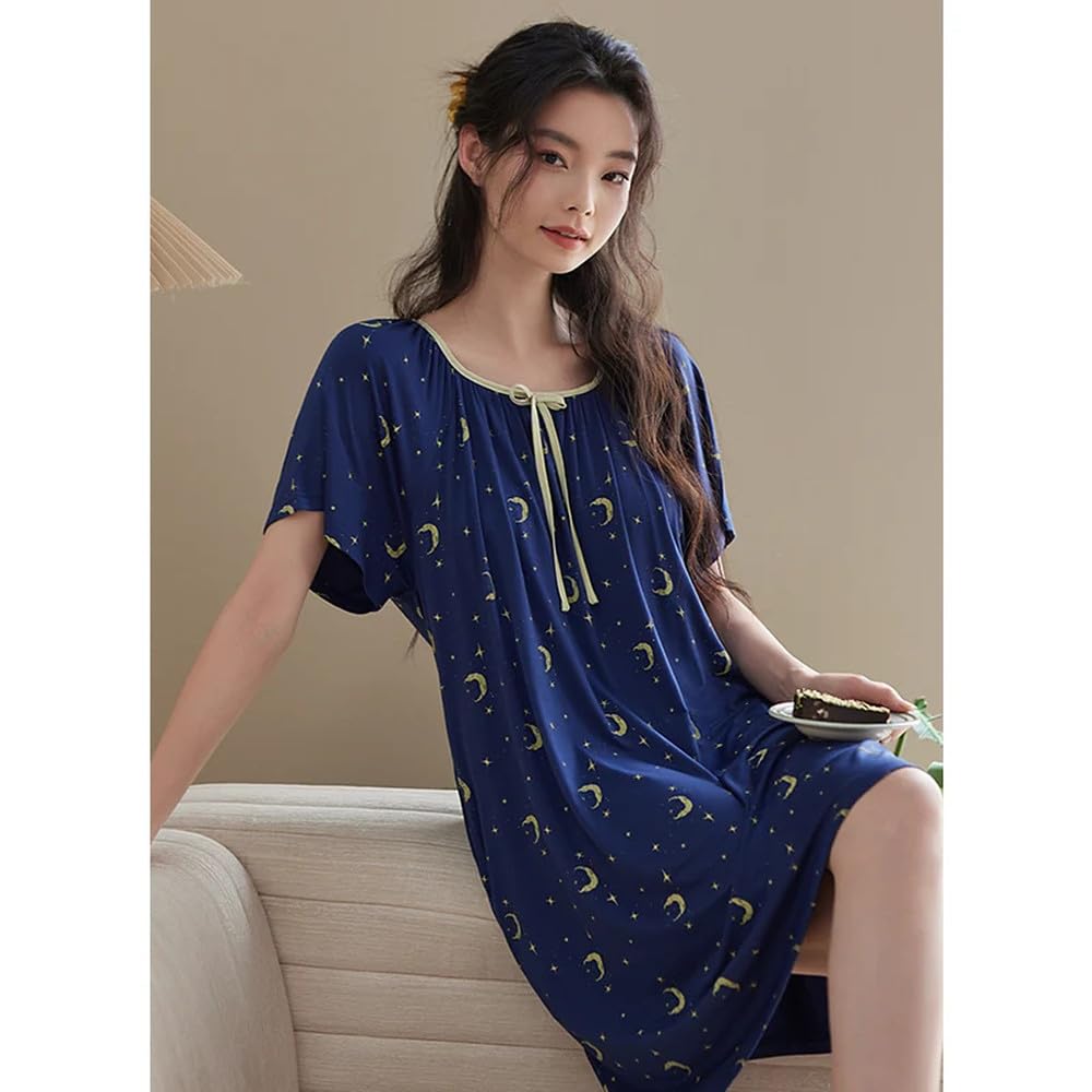 Camisón para Mujer - Ropa De Dormir con Patrón Geométrico para Mujer Joven, Camisones, Camisón De Verano, Camisón Modal, Pijamas