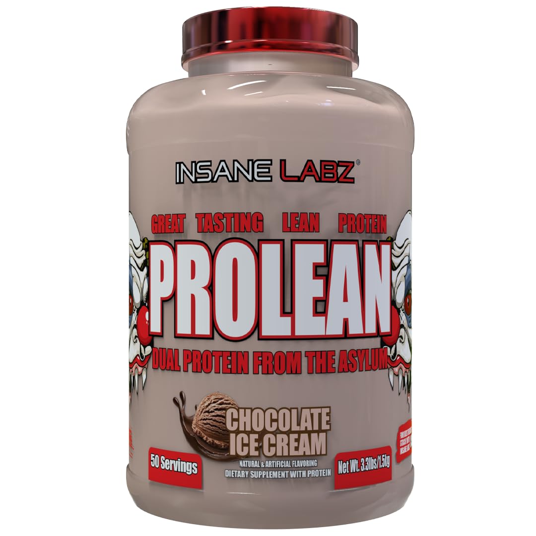 Insane Labz ProLean | Premium Hydrolyzed Collagen Protein & Whey Isolate Protein Powder | 26g Protein | Low Fat, Zero Sugar | 50 Servings Chocolate Ice Cream Ch