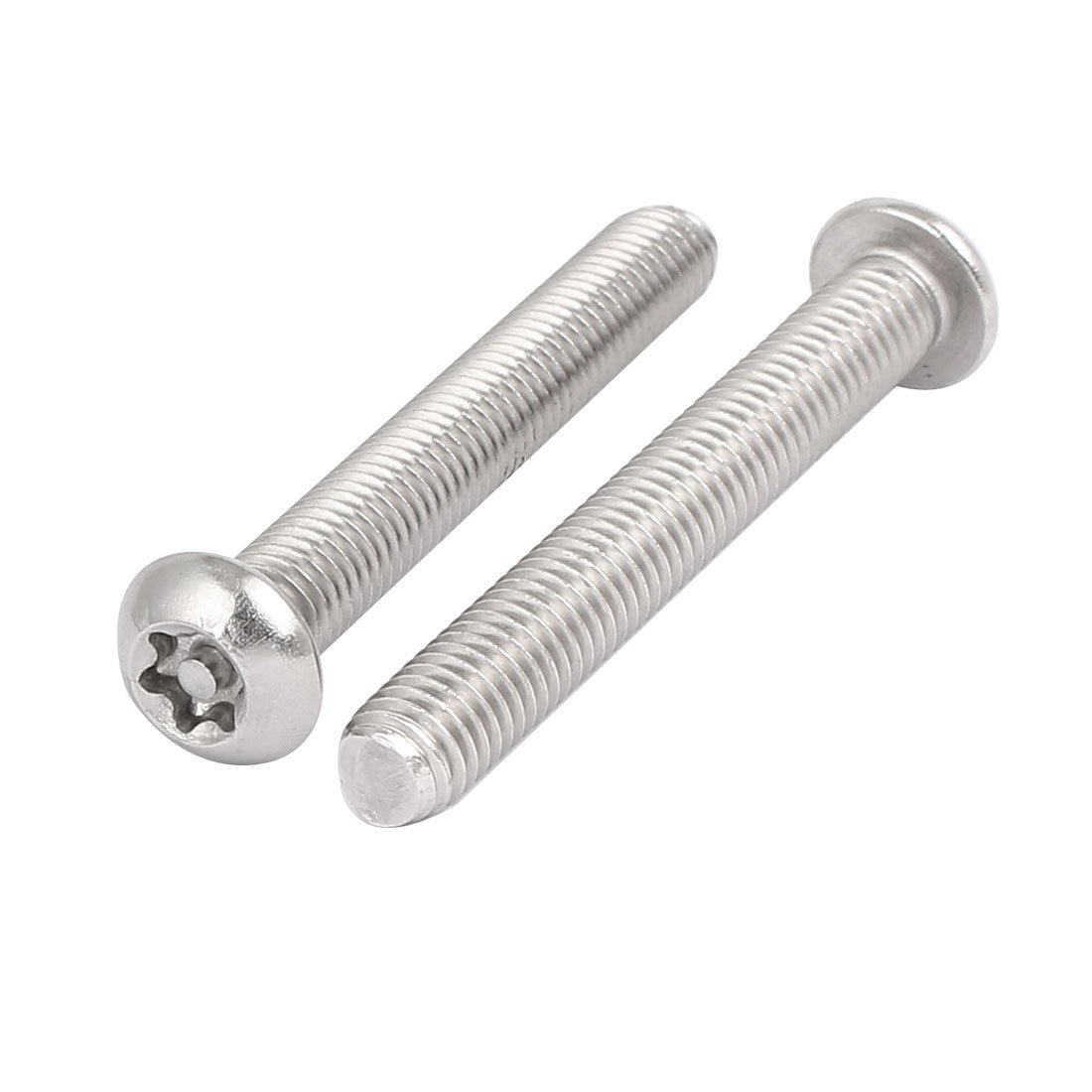 sourcing map M8x60mm 304 Cabeza de botón de acero inoxidable tornillos de máquina de seguridad Torx 4pcs