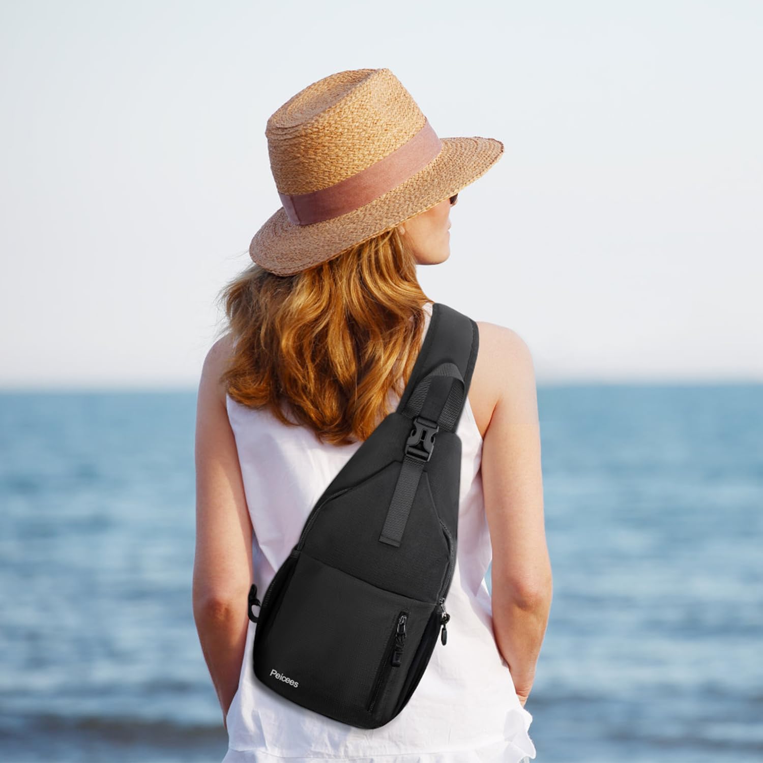 Peicees Crossbody Sling Bag For Men Women Waterproof Hiking Backpack Shoulder Bags For Travel Man Daypack Lightweight Large - Image 6