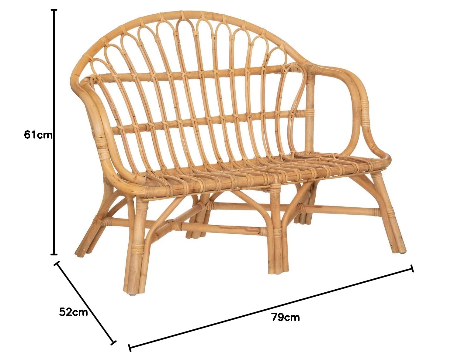 Banc pour Enfant en Rotin L 79 x H 61 cm - Atmosphera