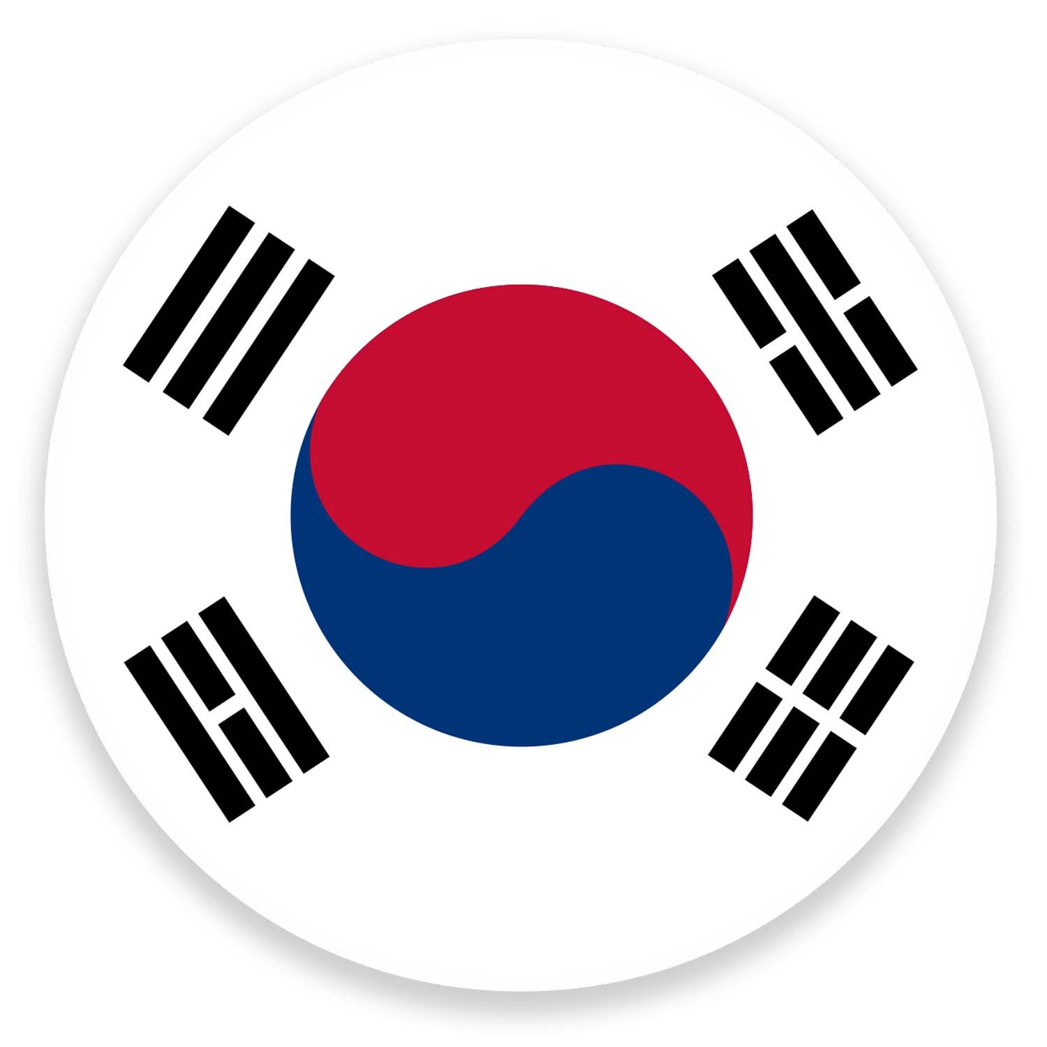 Destinationvinyl Multi 2 X 10Cm South Korea Flag Vinyl Sticker Decal Laptop Travel Luggage Car #9145 (10Cm Wide X 10Cm High)