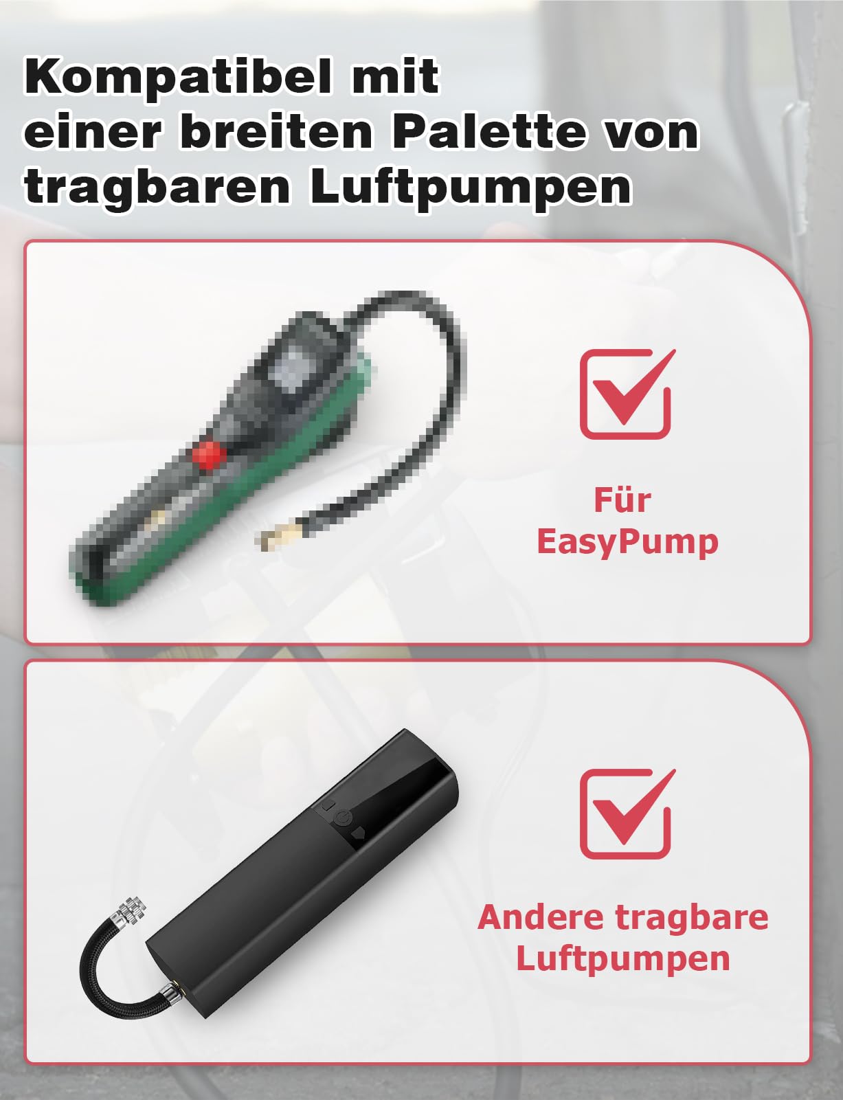 Mellbree Zestaw wielofunkcyjnych adapterów do zaworów – Kompatybilny z Bosch EasyPump, nadaje się do opon samochodowych, rowerowych i piłek