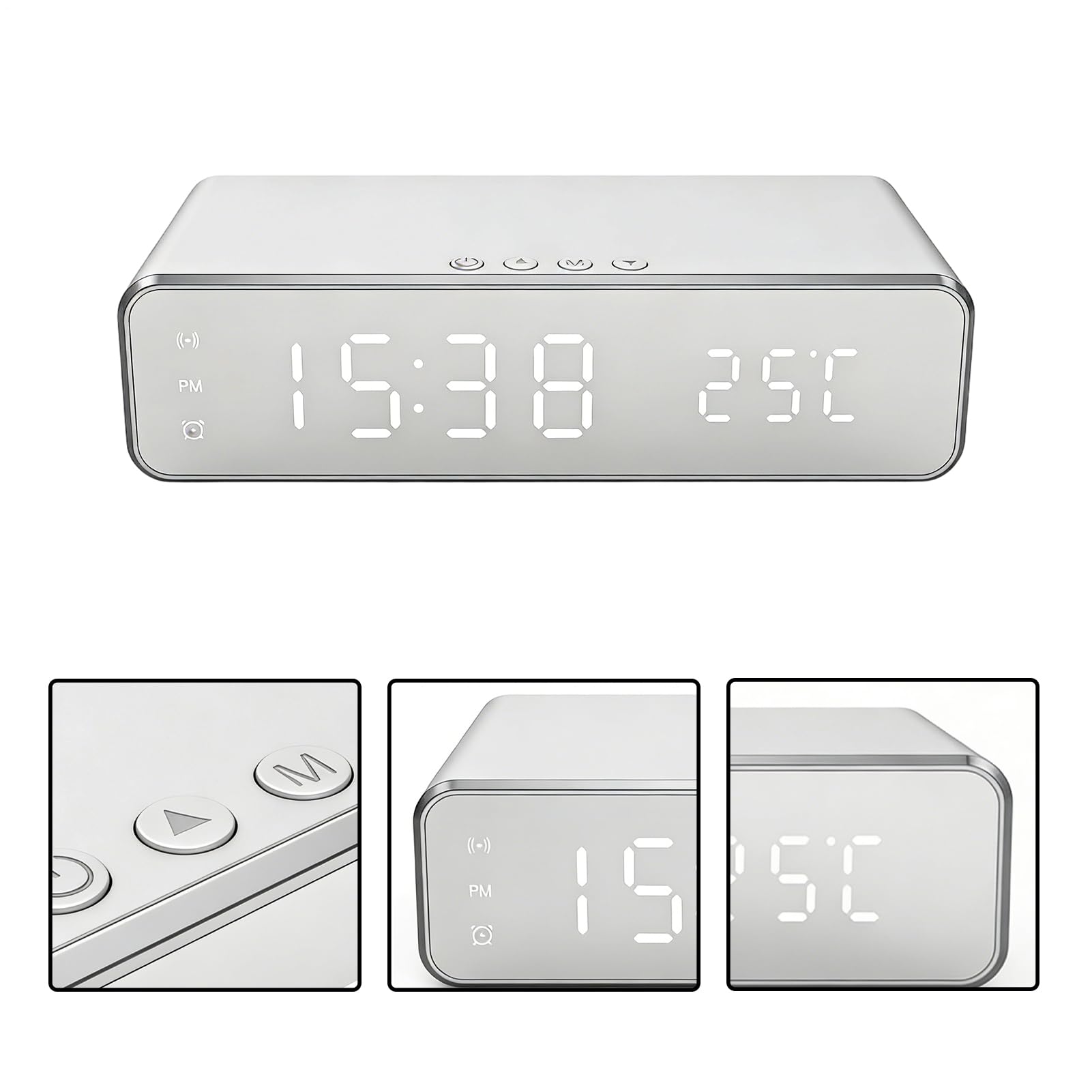 Orologio con stazione di ricarica LED retroilluminato supporto cellulare