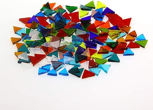 Miniatura 5 de Azulejos de mosaico de vidrio triangulares de 7.05 oz de 0.6 x 0.6 pulgadas, azulejos de mosaico de vidrieras para manualidades, piezas de vidrieras