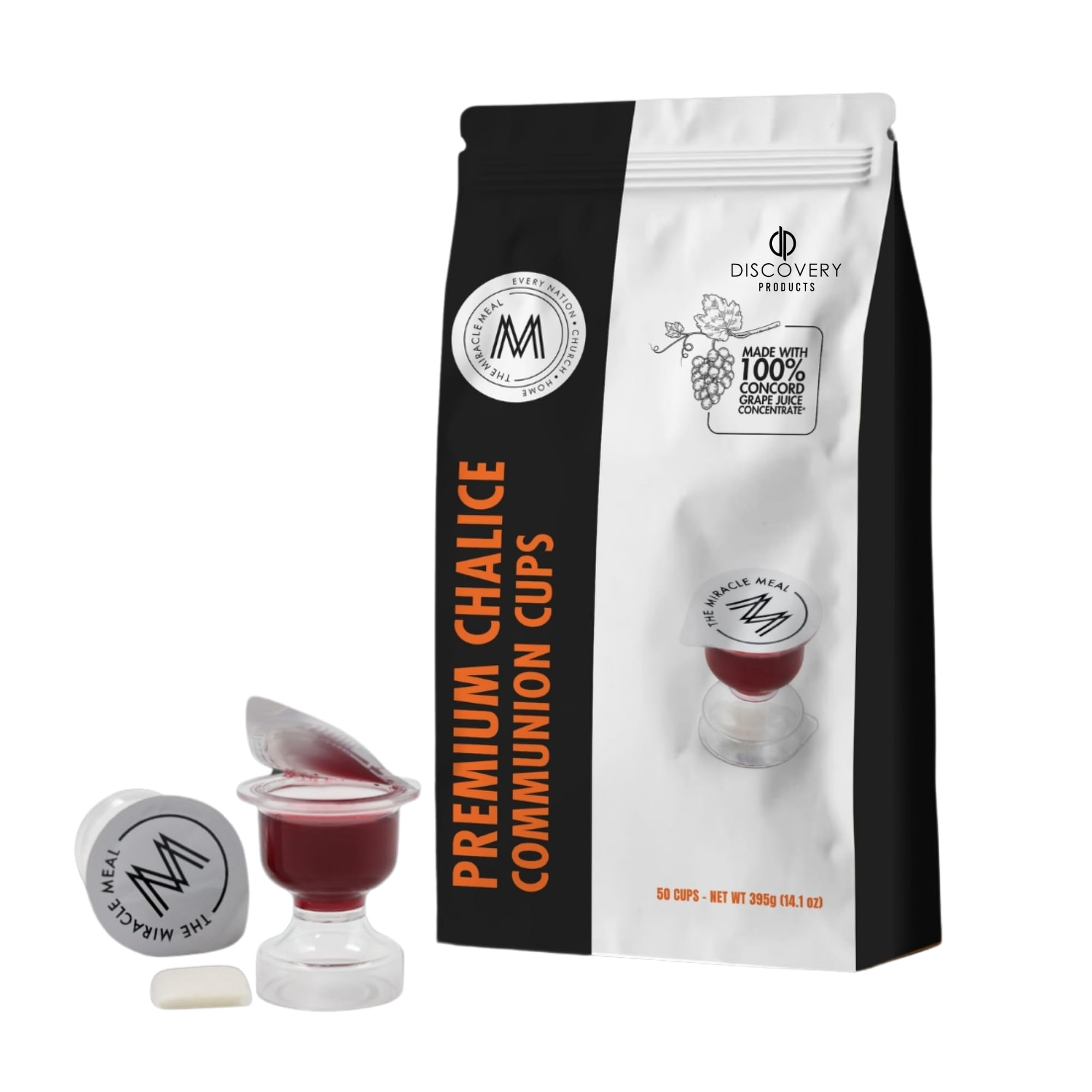 Travel Pack - Pre-Filled Premium Chalice Cup - Bag of 50 with Wafer and 100% Concord Grape Juice