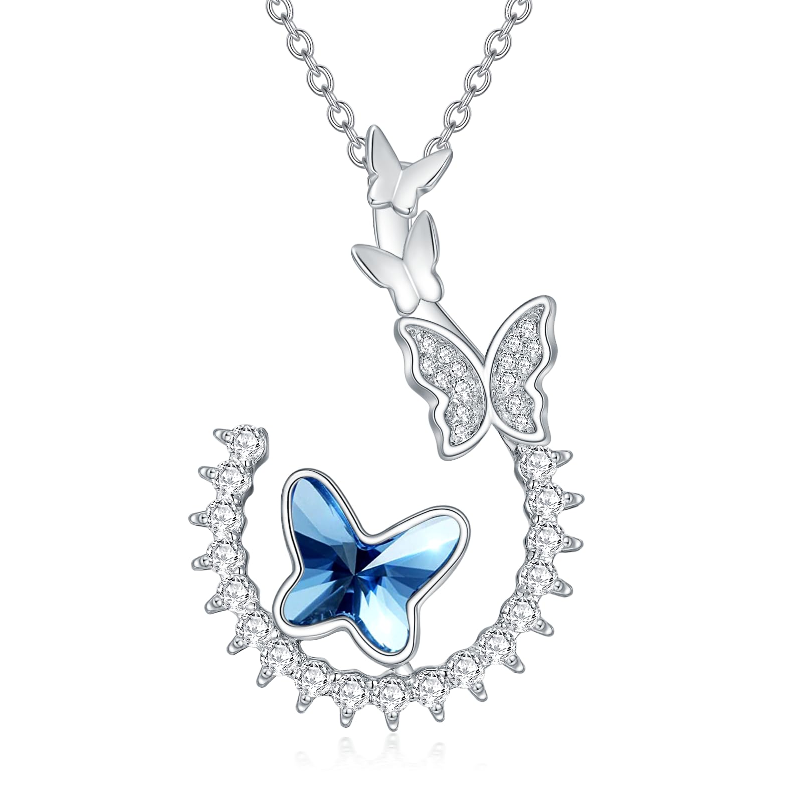 PARYFO 925 Sterling Silber Anhänger Halskette Pferd/Pengunie/Löwe und Mädchen Anhänger Traumfänger/keltischer Mond/Mond und Sonne Schmuck Geschenke für Liebhaber Ehefrau Mutter Tochter Schwestern