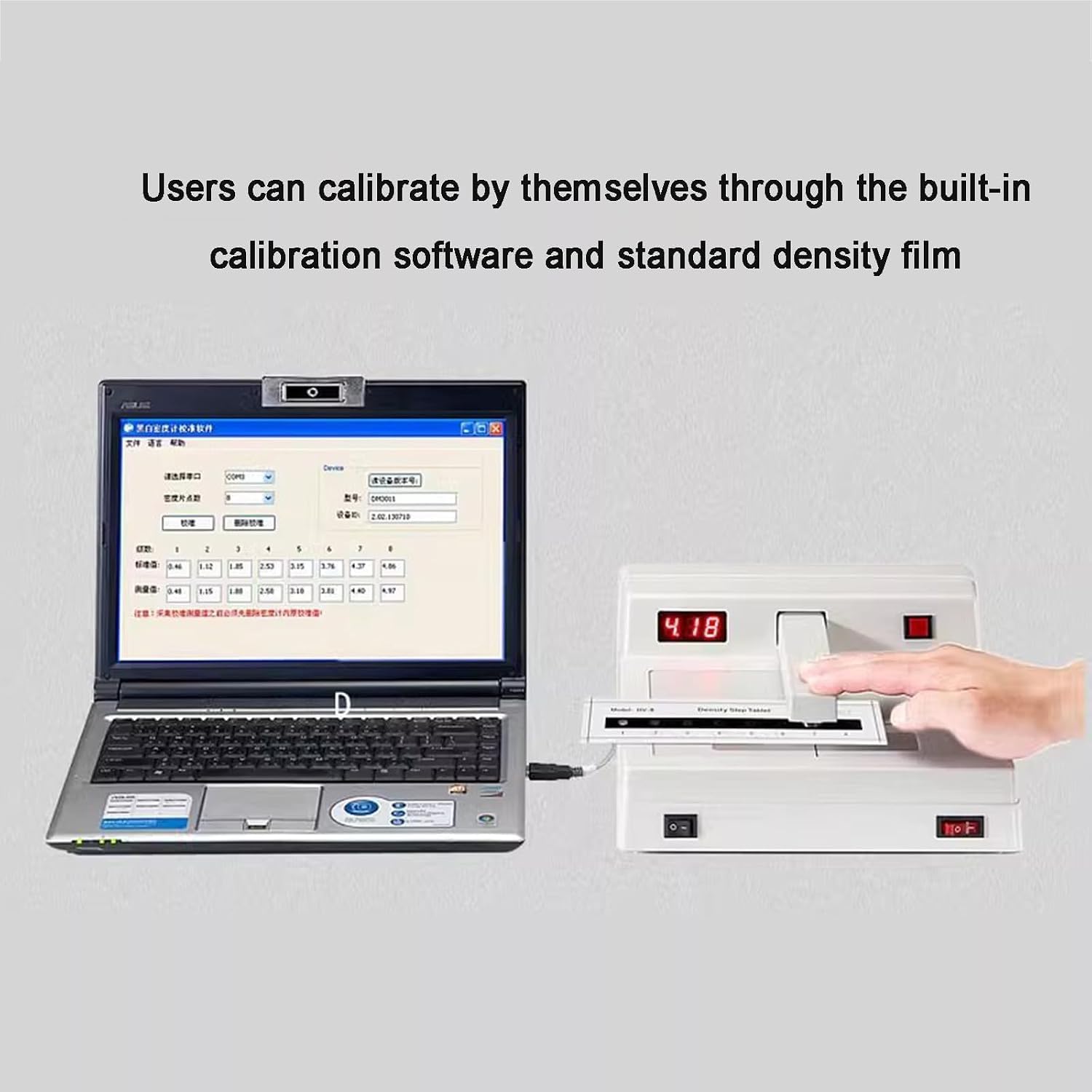 Densitometro Digitale A Trasmissione, in Bianco E Nero, con Intervallo di Misurazione da 0 A 5,0 D, Software di Calibrazione, Diametro Dellapertura 2 Mm E Display LCD, per 0-4.5