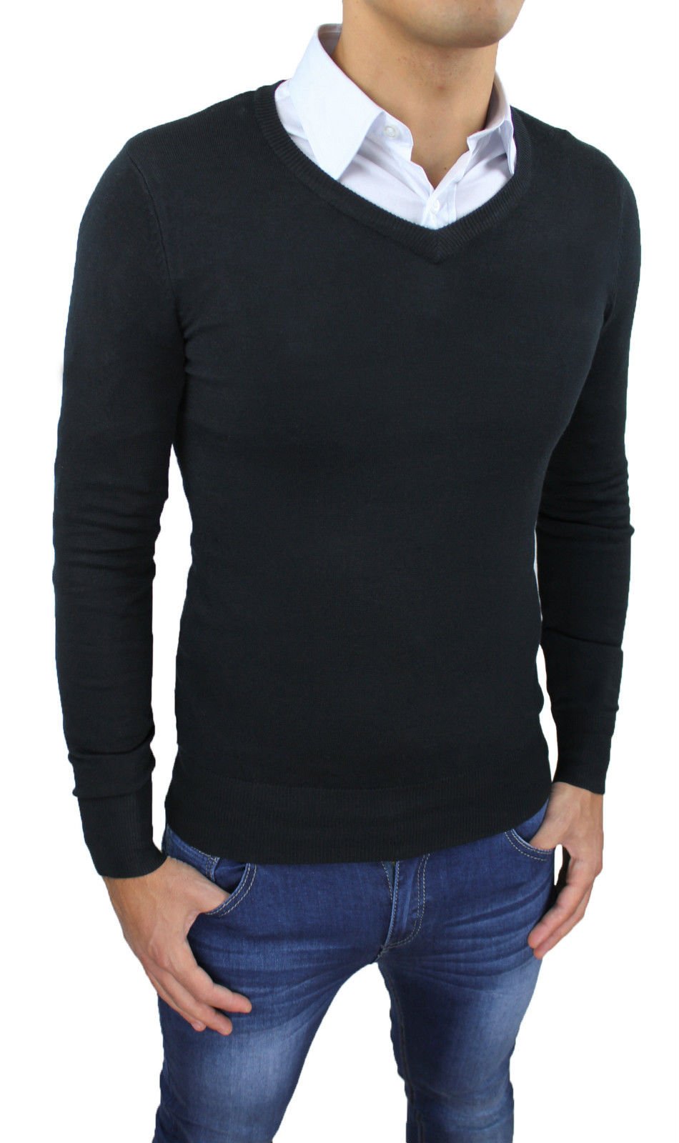 Pull homme noir XL confectionné en maille premium durable