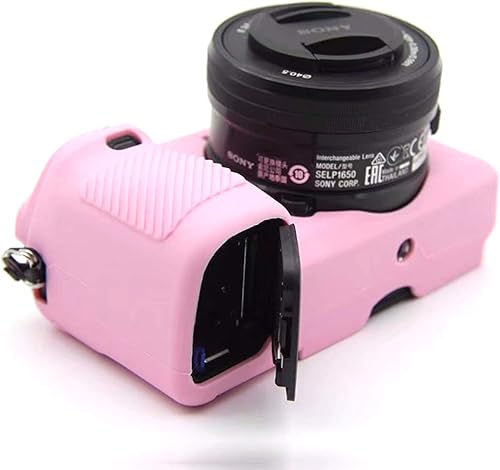 Miniatura 4 de Casos de cámara de silicona segura profesional Carcasa de goma para cámara Sony Alpha a6400 sin espejo (rosa)