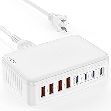 200W GaN III USB C Charging Station, 8-Port (4C+4A) Fast Charger Hub, Universal Wall Charger Block for iPhone 17/16/15/14 Pro Max, iPad, Samsung Galaxy Note, Pixel, Laptops & More