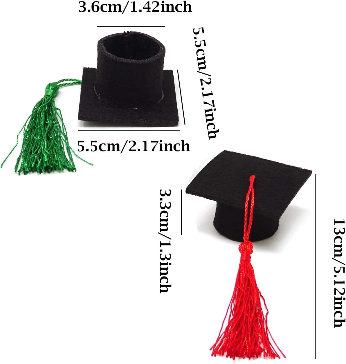 Honbay 4PCS Mini Cute Graduation Cap Wine Bottle Toppers Covers Mini Decorative Hat with Tassel for Home Graduation Party (4 Color)