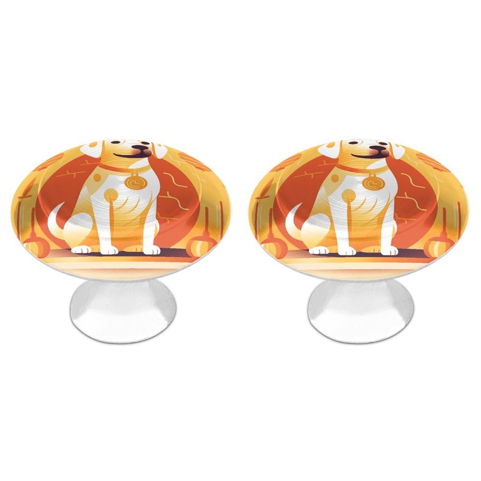 Btcowzrv Style A Dog Sitting 2 Pack Cabinet Knobs Drawer Pulls