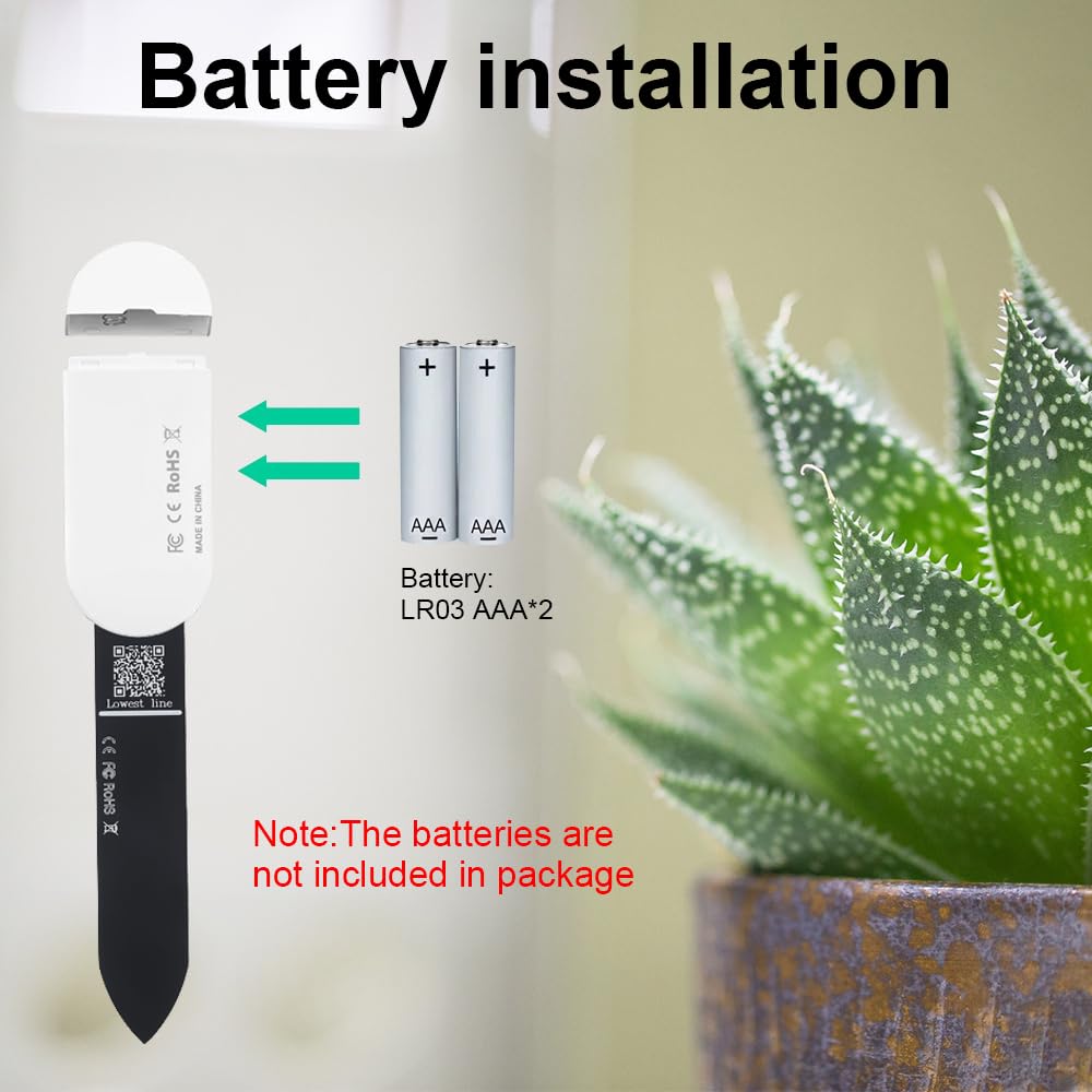 Haozee Sensor de Humedad del Suelo Inteligente, Paquete de 3, Se Requiere Concentrador Zigbee | Sensor capacitivo, medidor de humedad/temperatura para plantar jardín, compatible con Home Assistant Zigbee2mqtt