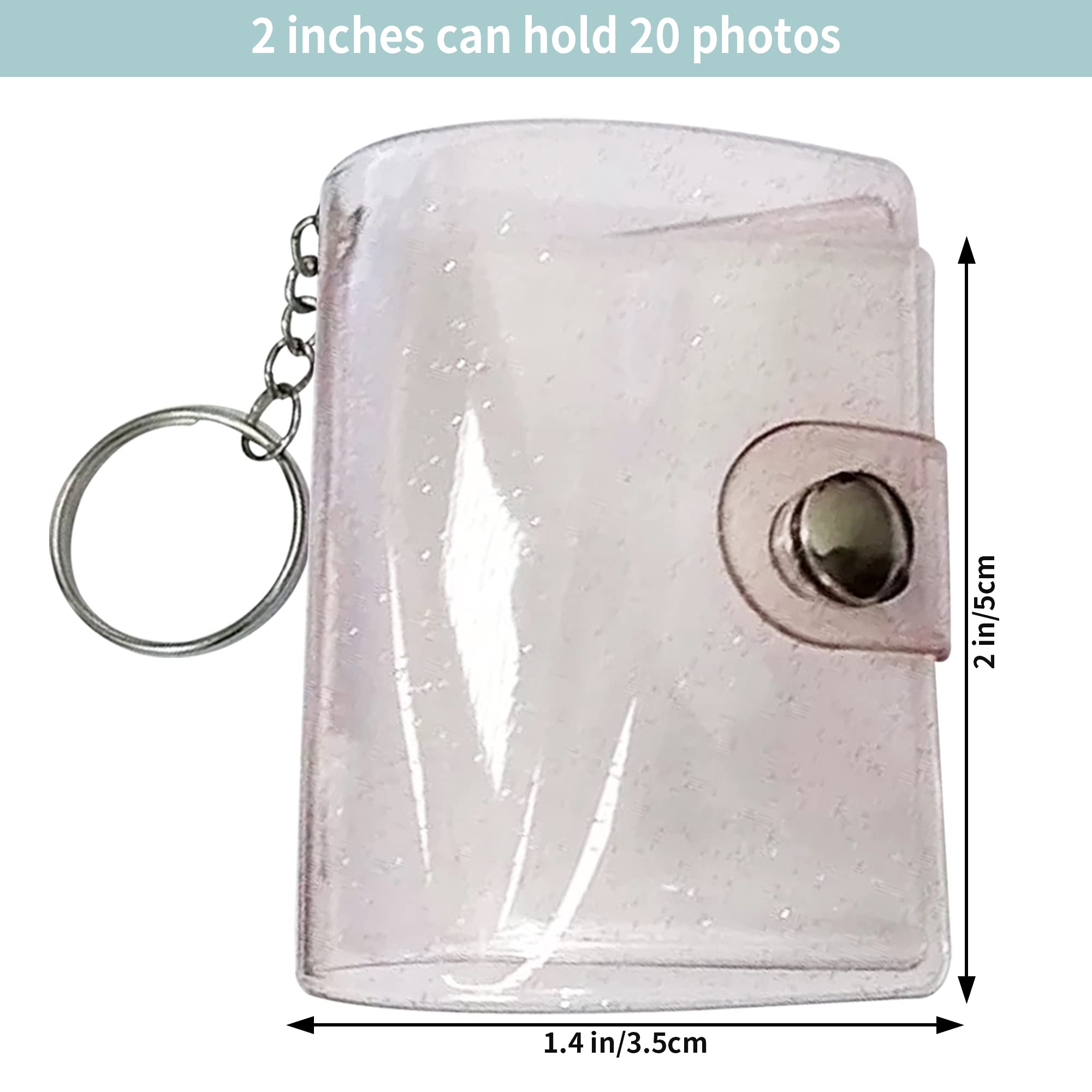 5 Mini Album Fotografici Con Portachiavi - 20 Tasche Per Foto 2 Pollici | Design Compatto E Colorato - Foto 10