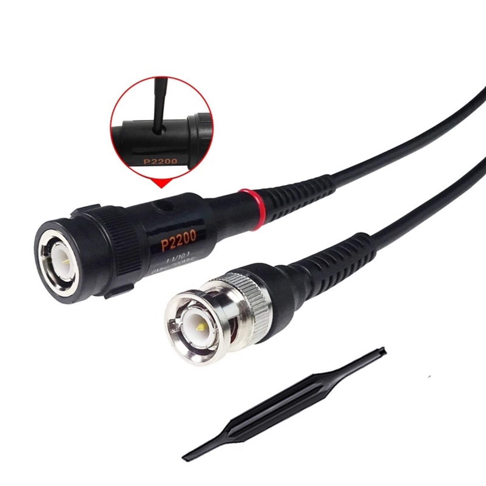 Sondas de osciloscopio P2200D, 200MHz aisladas + Ganchos de Prueba a Cable con Conector Banana de 4mm, Mini Grabador a Cables coaxiales BNC