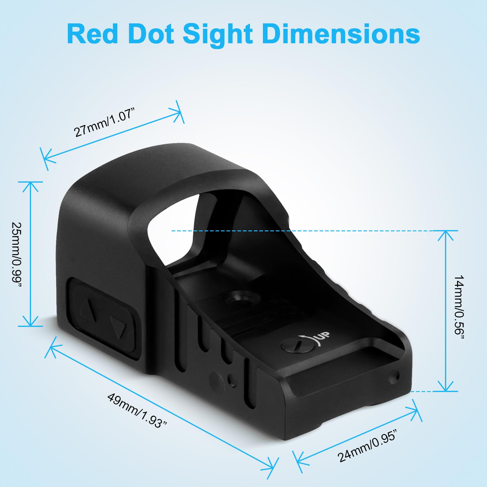 Mirino a punto rosso reflex Optics compatibile con GL MOS, mirino a punto rosso con attivazione Shake Awake da 3 MOA, mirino inferiore Co-Witness da 1/3, impermeabile IPX-7, antiurto 1500G.