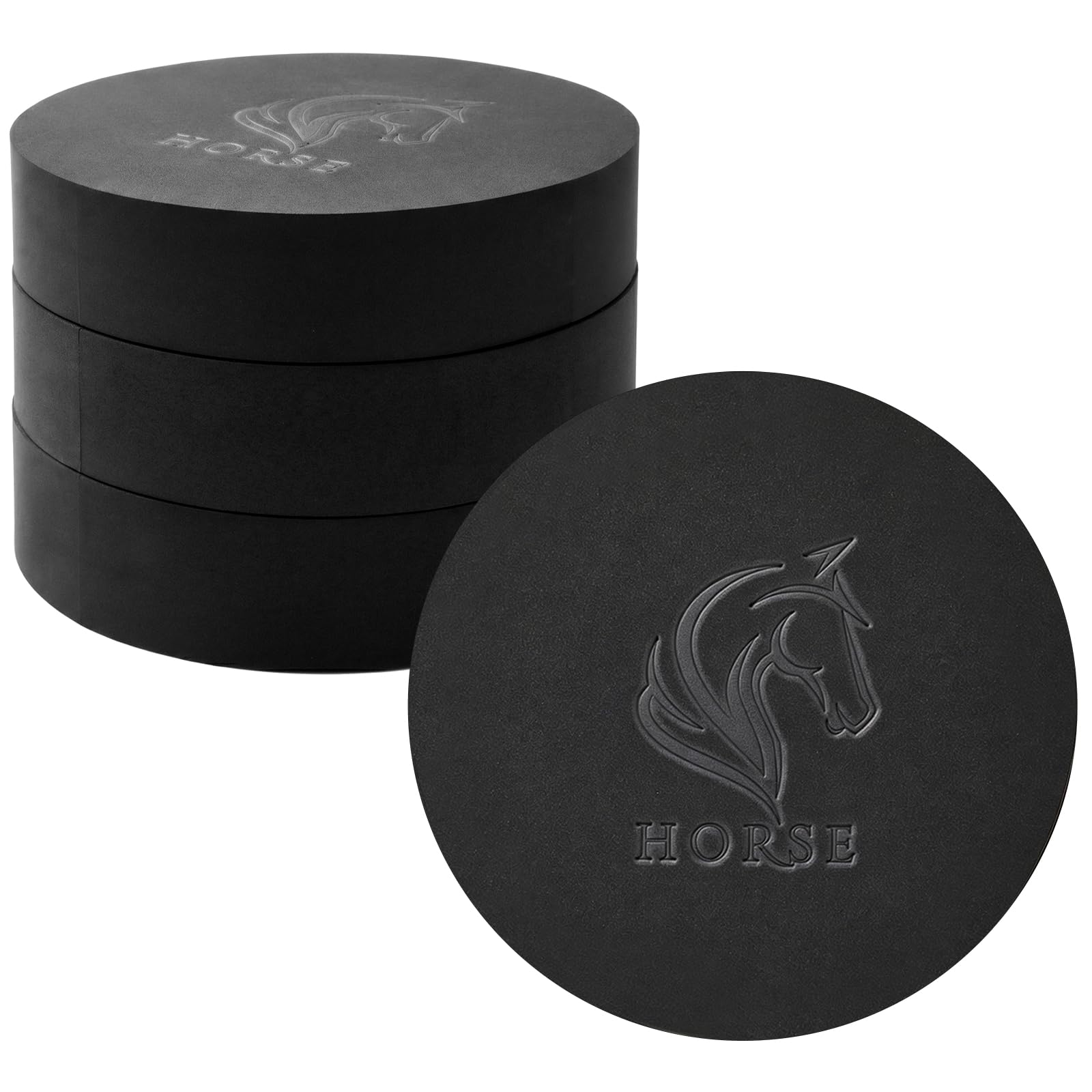 Jadive Balance Pad Pferd Trainingskissen Zubehör für Bodenarbeit Koordination Tiefenmuskulatur Pferde Stabilität Muskeltraining Zubehör aus TPE Schaumstoff Schwarz Ø28cm 6cm Dick(4 Stück)