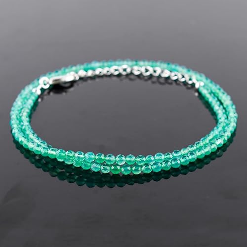 Miniatura 220 de Natural Moonstone Gemstones Choker Necklace, Faceted Rounds Beads, Silver Plated Jewelry, Healing Crystals, Birthday, Handamde, Minimalist, Women