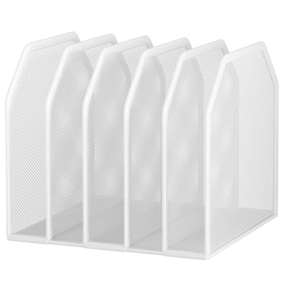Jnchdghwa Segment File Folder Storage Rack for Desk Vertical File Rack Heavy Duty Mesh File Sorter for Books, Binders