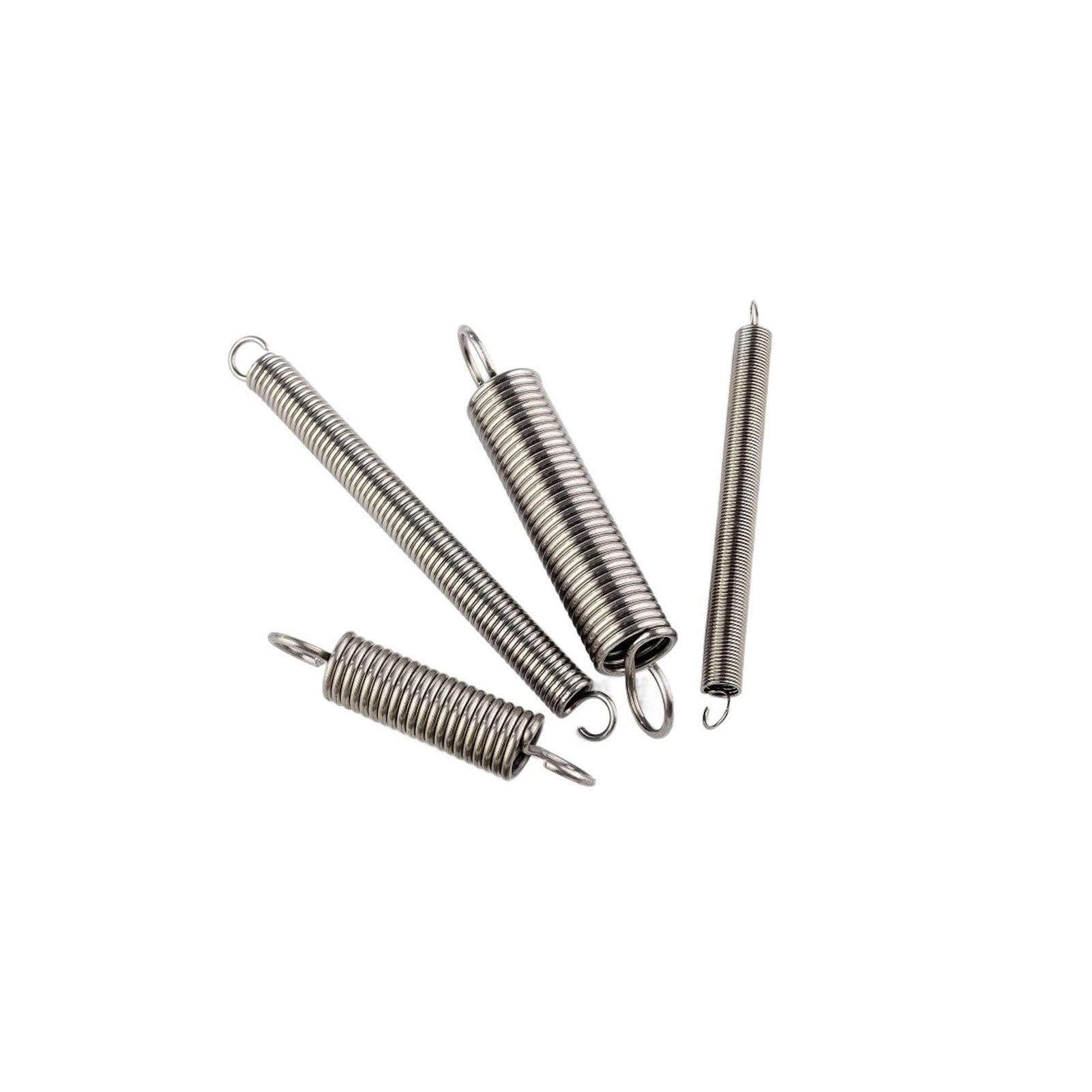 2 Stück 304 Edelstahl Spannfeder – 120 Mm Länge, 2,5 Mm Draht-Ø, 20 Mm Außen-Ø, Mit Haken, Zugfeder