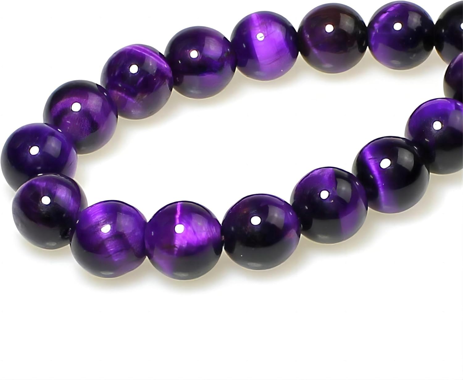 MJDCB Stone Beads 6mm 60pcs Round Purple Tiger's Eye Loose Gemstone Bead Charms for Jewelry Making Bracelet Necklace Earring Pendant - Image 2