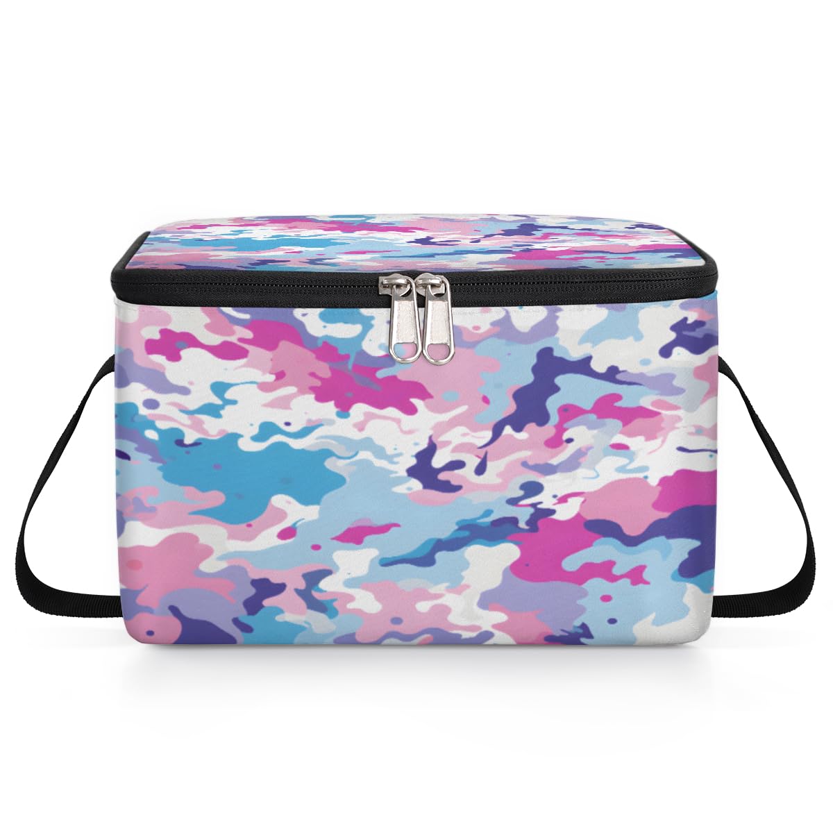 GzLeyigou Camo Texture Lunch Bags for Women Men 9 Cans, Hot & Cold Food Delivery Bag Insulated Grocery Bag Insulated Lunch Box Colorful Camouflage Cooler Bag for Office Work Picnic Beach