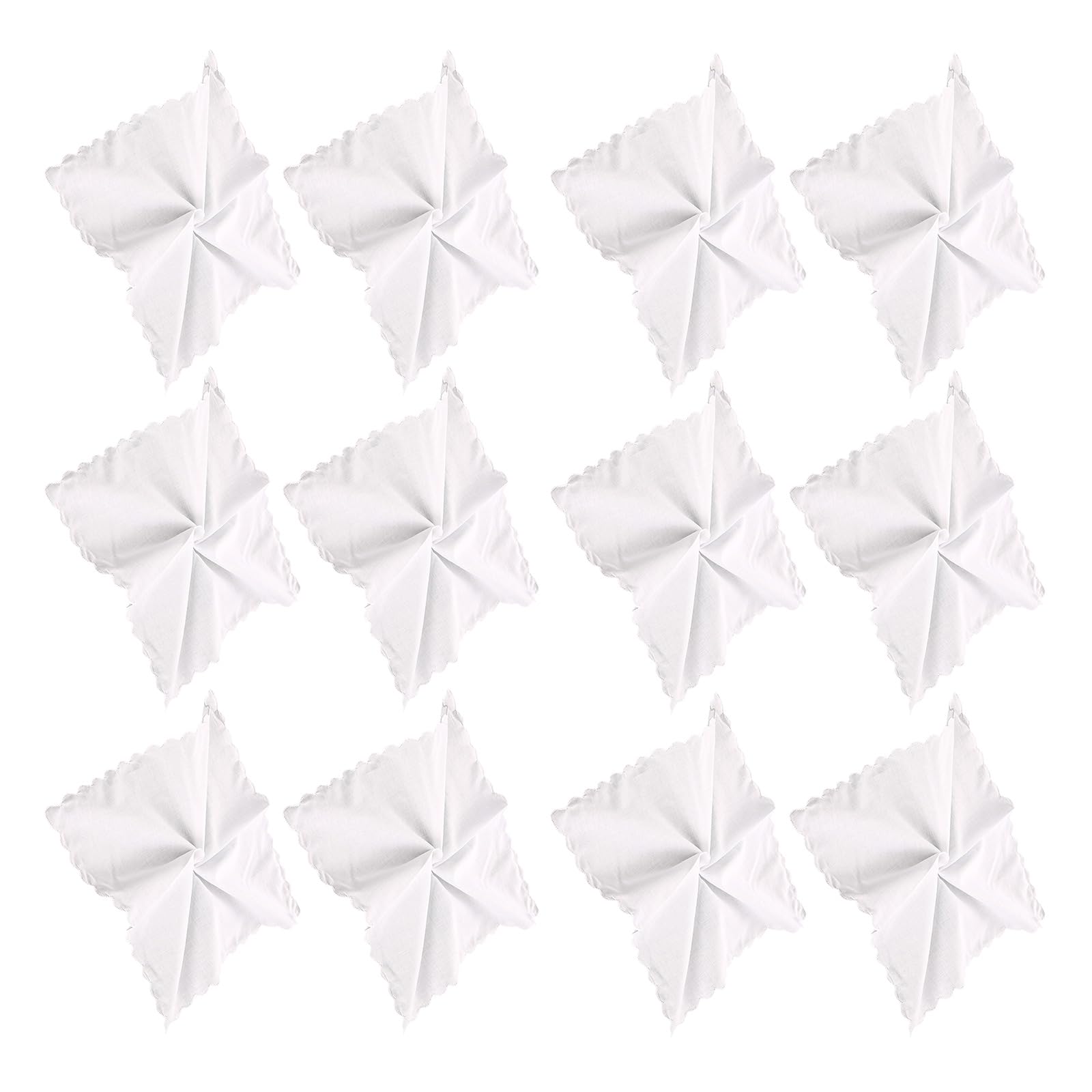 Woedpez 12Pcs White Cotton Handkerchiefs Embroidered Edges Soft Absorbent for Sensitive Skin and Travel Cotton Handkerchief Embroidered Edges