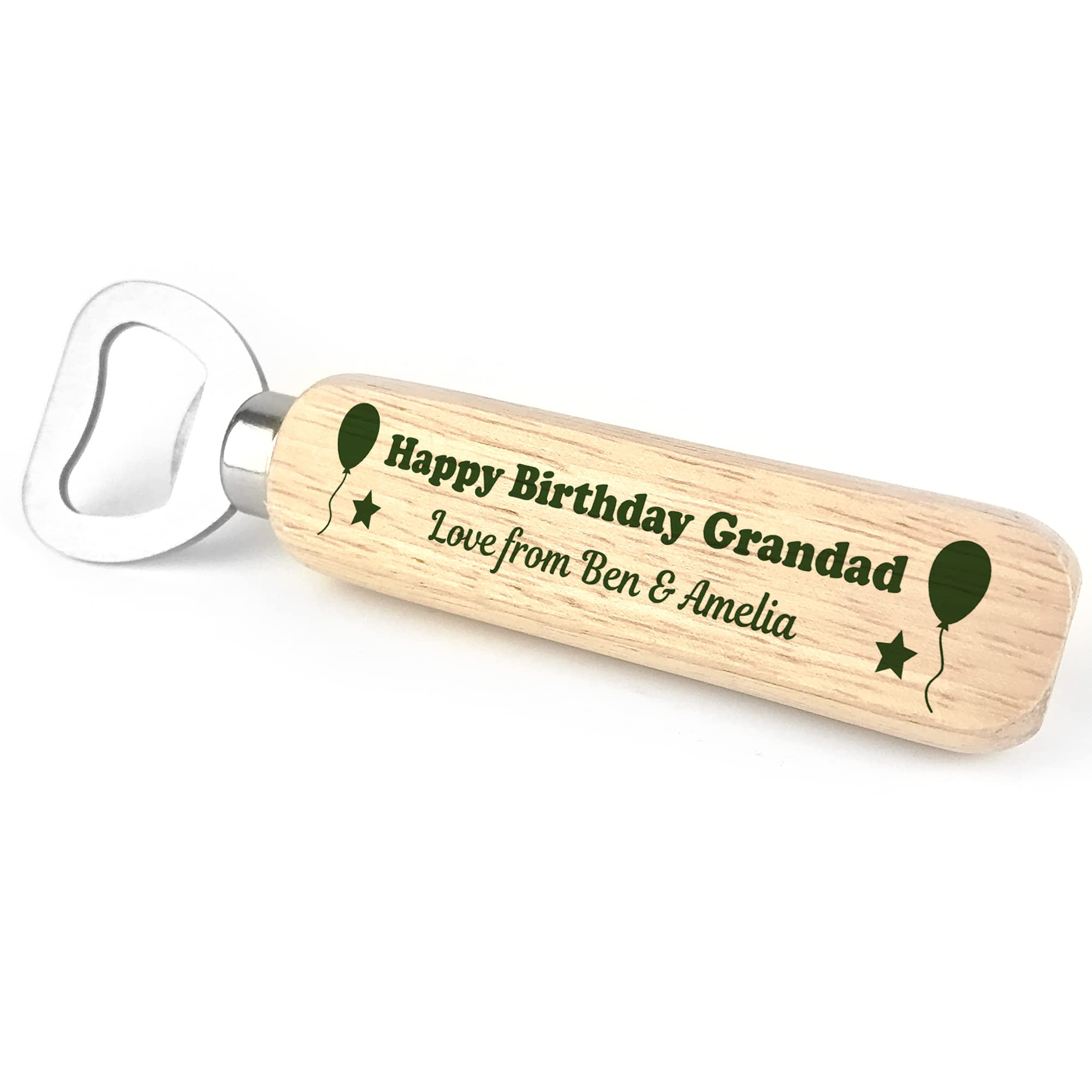 Quirky Grandad Birthday Gift Wooden Bottle Opener Personalised Gift for Him Keepsake