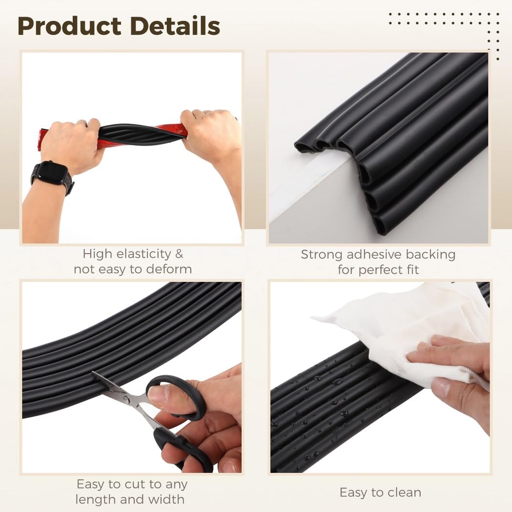 Tira protectora de bordes de PVC suave extra ancha con adhesivo fuerte, parachoques de seguridad para muebles para esquinas y bordes afilados
