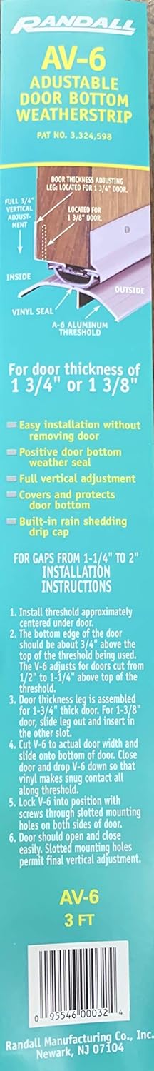 Adjustable Door Bottom and Threshold Combo Pack (36" (3 FT))