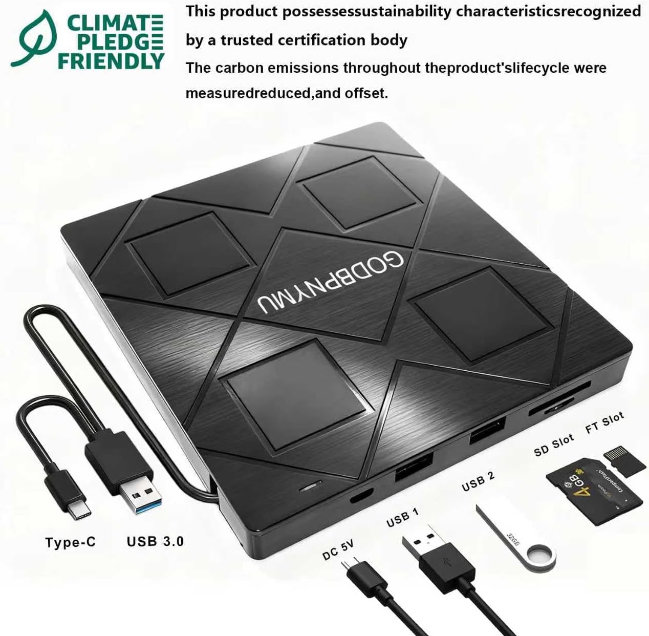 5-in-1 Extemal CD/DVD Drive for Laptop,USB 3.0 & Type-C Portable CD/DvD Rw Burner with SD/TF Card Reader &DVD-ROM Rewritable Player,Compatible with Laptop Pc Desktop, Windows11/10/8/7 Linux Mac os 9 61m5bPYBmsL. AC SL1280