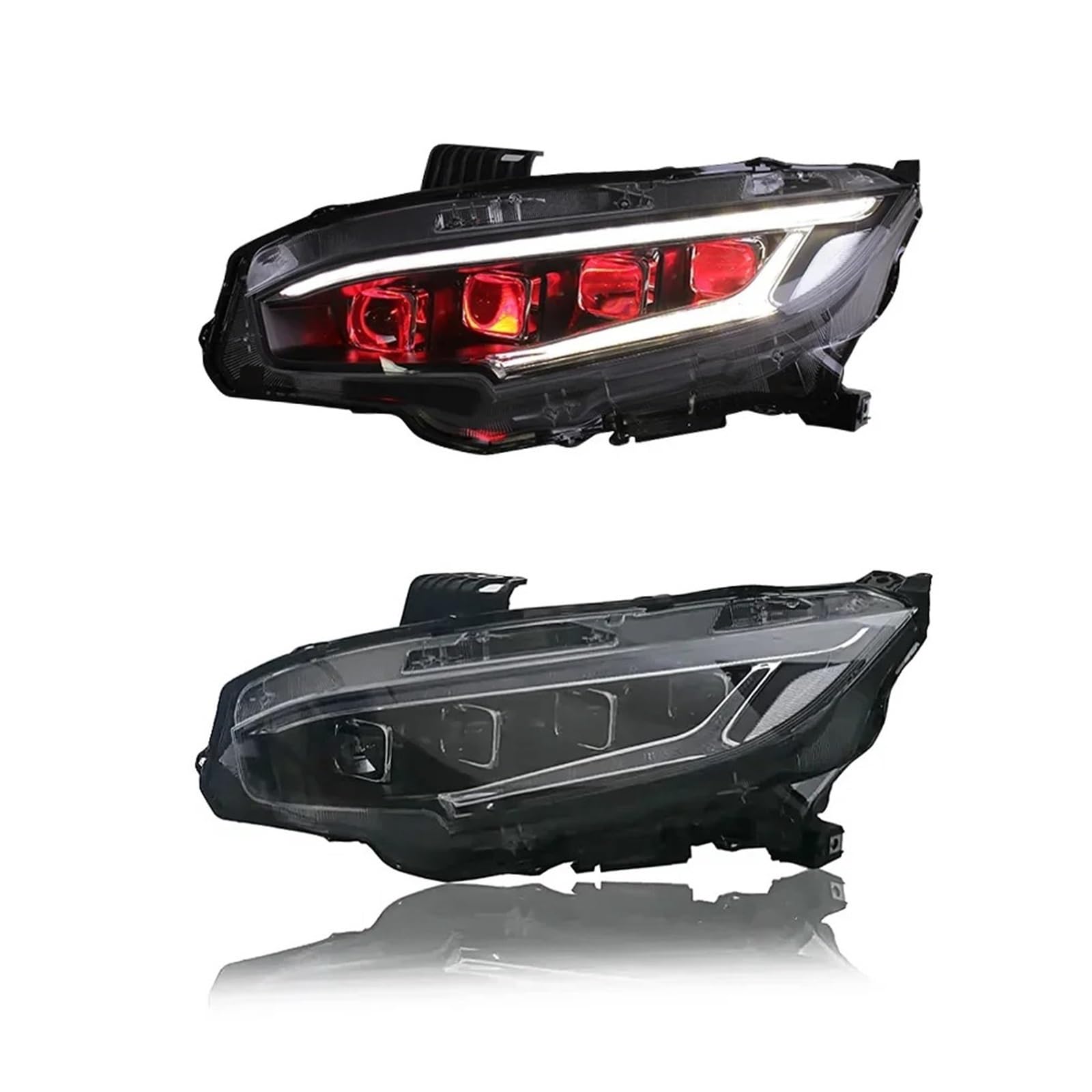 Faro Anteriore per Auto per Honda Civic di Decima Generazione 2016-2021 Faro proiettore Luce Diurna Accessori automobilistici Luci per Auto Gruppo Ottico per Auto