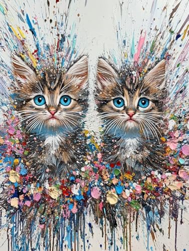 5D Diamond Painting Chat Adulte Kit Complet Strass Broderie Peinture Diamant 70x95