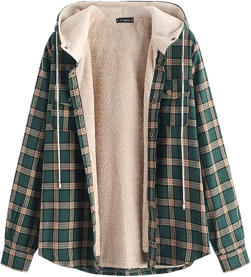 Amazon.com: hooded flannel jacket
