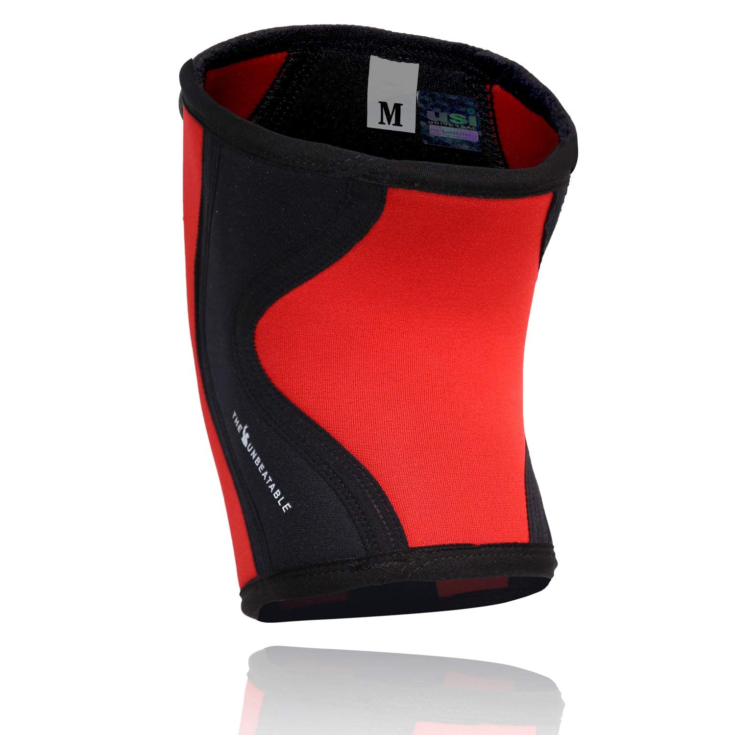 USI UNIVERSAL Rodillera KS7 (paquete de 1 par, 7 mm de grosor) para entrenamiento cruzado, lesiones de rodilla, soporte de compresión para aliviar el dolor, fitness, levantamiento de pesas (grande)