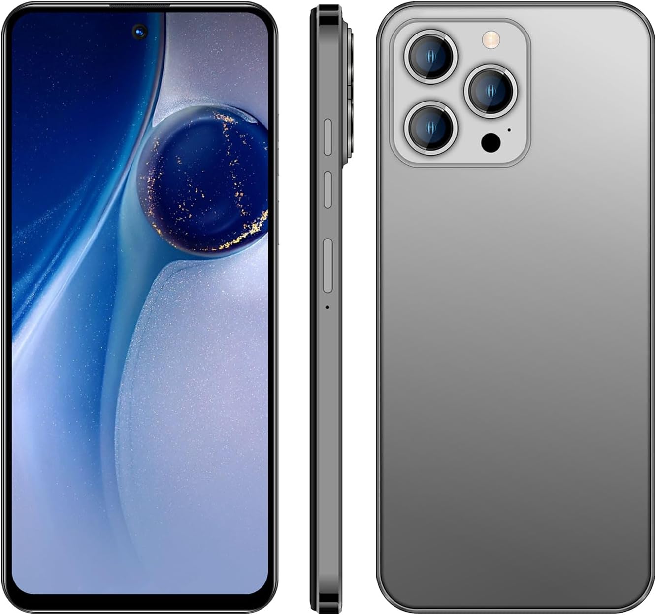 Unlocked Cell Phones with 3G+32G(Expandable to 512G), 6.52inch Smartphone Dual Sim, 5MP+13MP Camera, 3800mAh Battery Android Phone, 4G LTE/TDD Cellphone (grey-200)