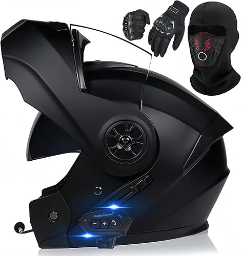 Casco modular de motocicleta con Bluetooth, casco de motocicleta con Bluetooth, aprobado por DOTECE, casco frontal abatible, doble visera antivaho,
