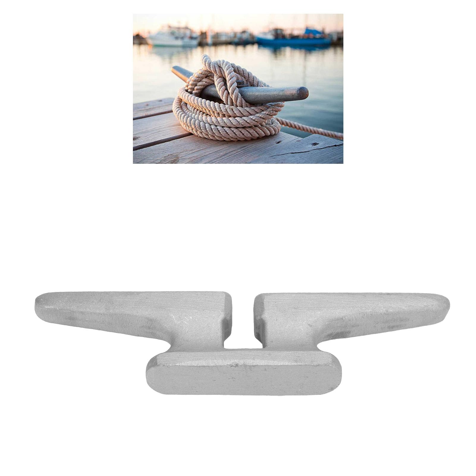 AMAKO 6.6 Inch Boat Cleat: Heavy Duty Weatherproof Aluminium Dock Cleats, Ideal for Securing Canoes, Kayaks, Jet Skis