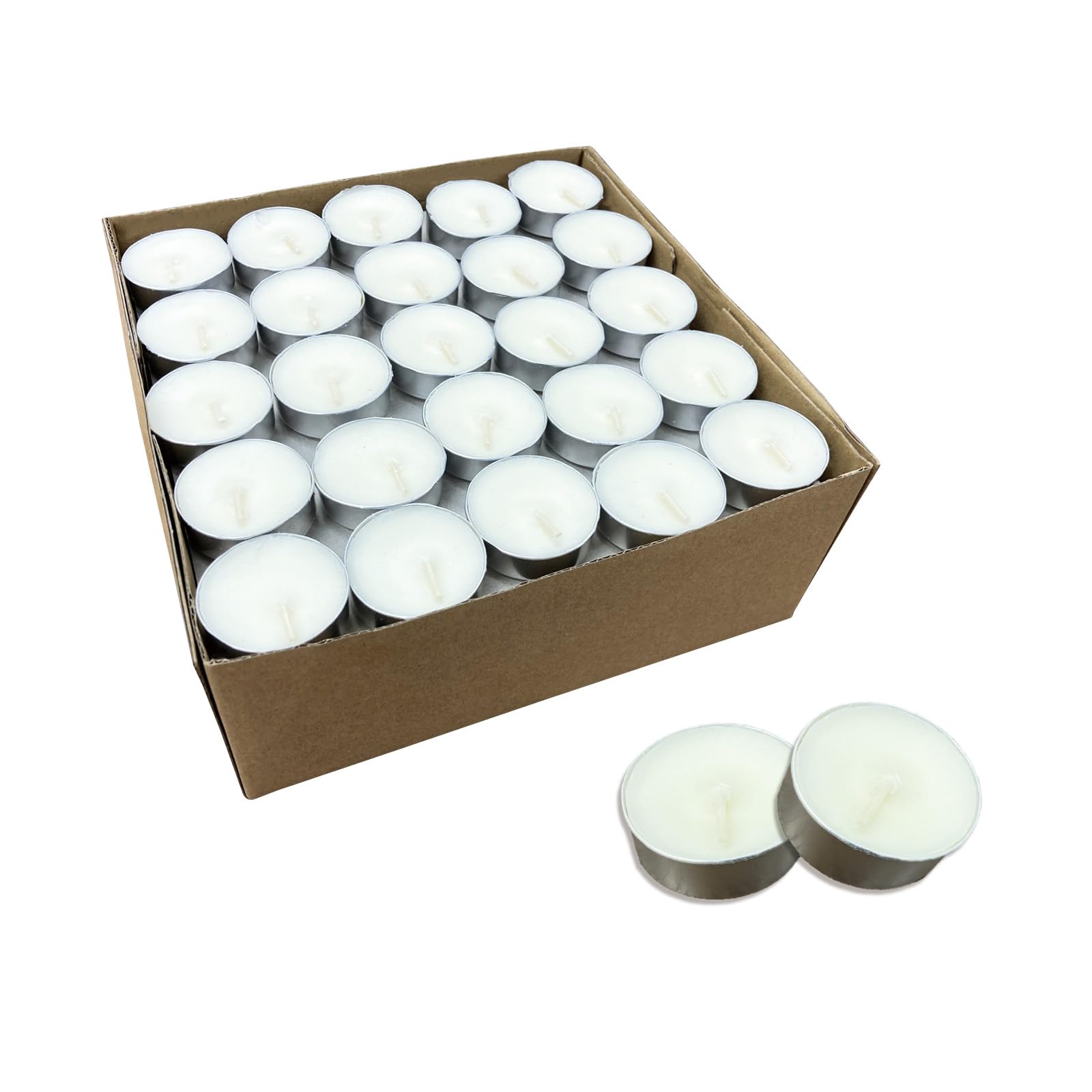 Amazon.co.jp: ティーライトキャンドル 50個 4時間燃焼 無香料 アルミ