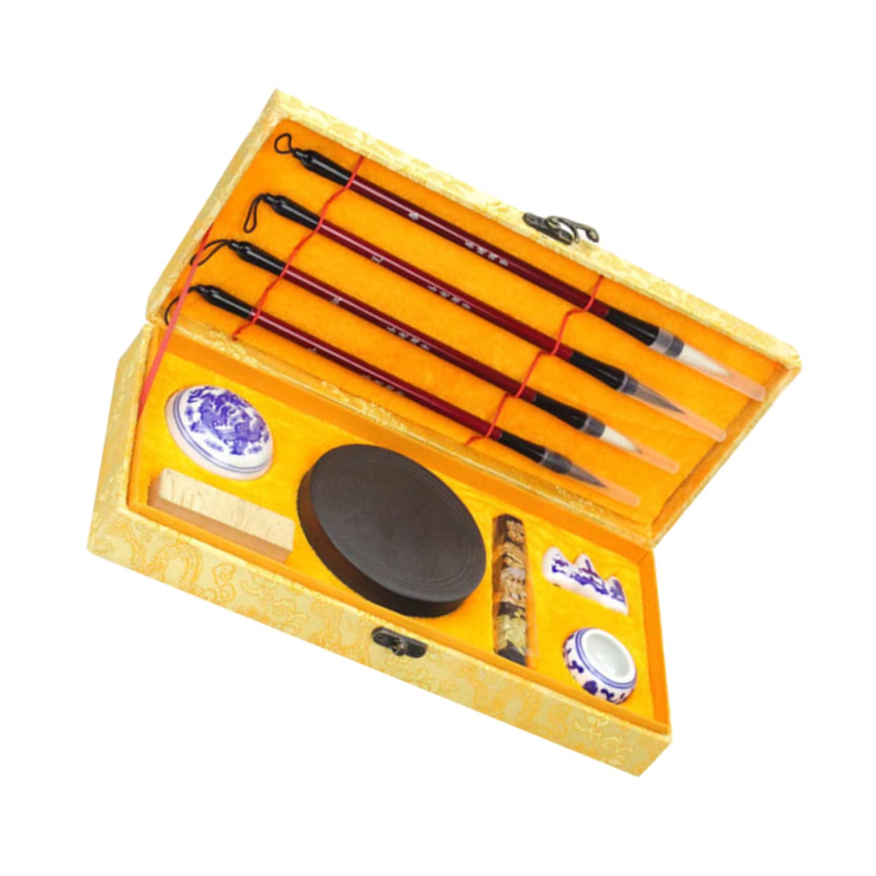 EXCEART Set di Pennelli per Calligrafia Cinese Pennello per Scrittura per Principianti Kit di Four Treasures Pennello per Scrittura Calligrafica Inchiostro in Stick Carta