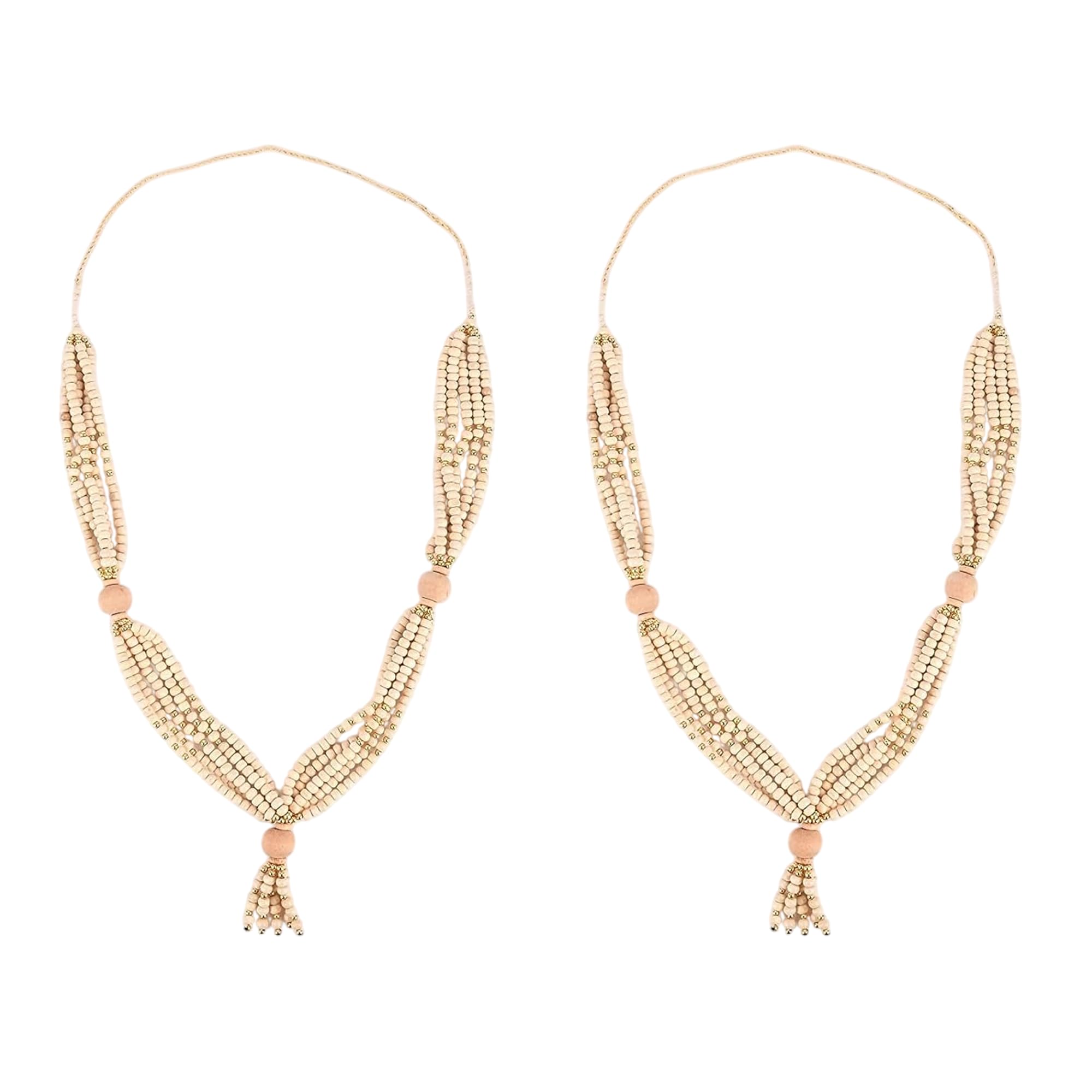 DT DECTONE Garland for Photo Frames, Chandan Scented Mala for Photo Frame Gods Idols, Off White, Set of 2, 38 cm 3