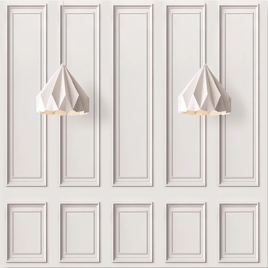 Papier peint 3D autocollant en PVC avec motifs de cadres en relief pour salon