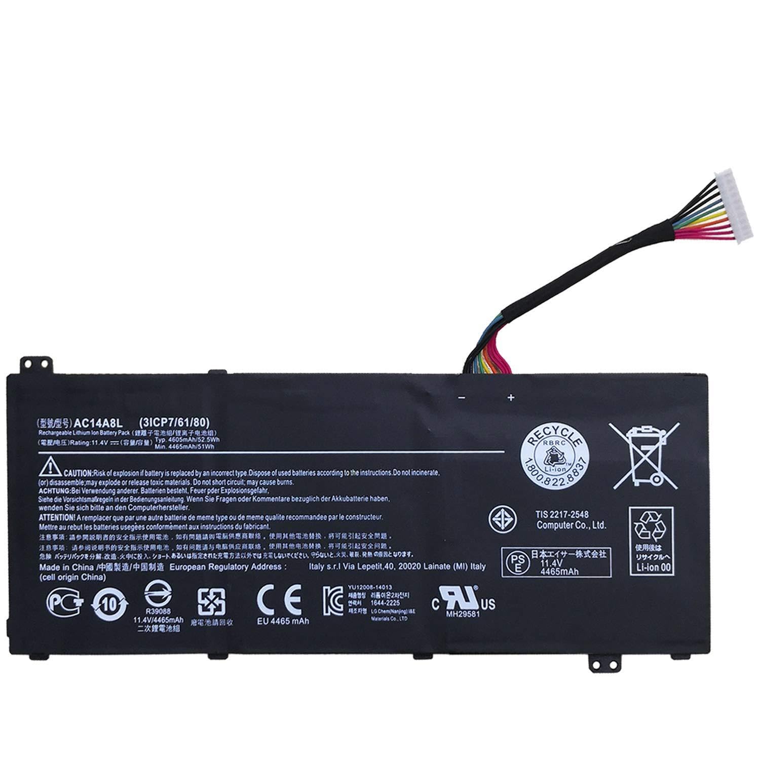 AC14A8L akumulator zastępczy kompatybilny z ACER Aspire V15 Nitro VN7-571 VN7-571G VN7-591 VN7-591G VN7-572G V17 Nitro VN7-791G Series Laptop 3ICP7/61/80 z zestawem narzędzi