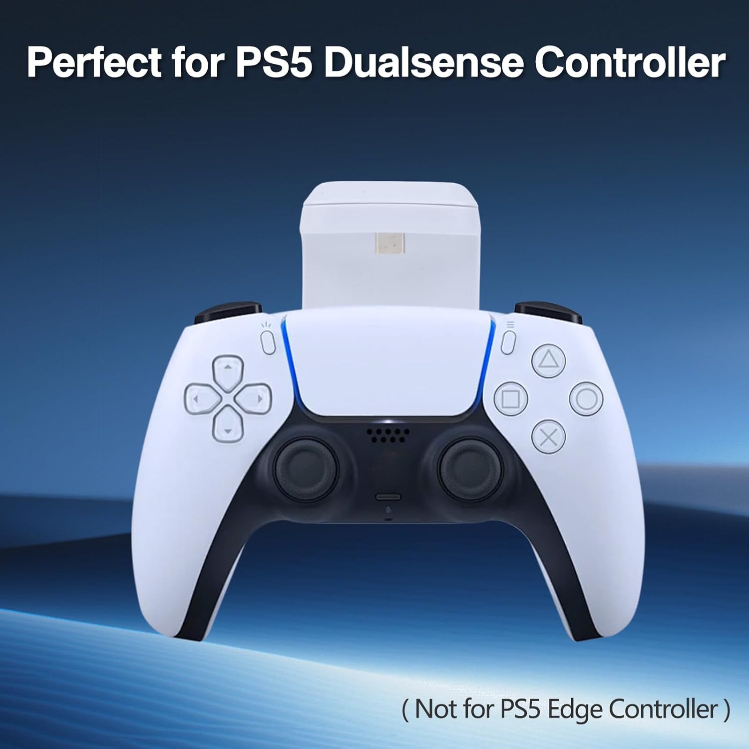 Hisewen PS5 Controller External Battery Pack, 3000mAh PS5 Battery for Sony PlayStation 5 DualSense Controller (2 Pack, White)