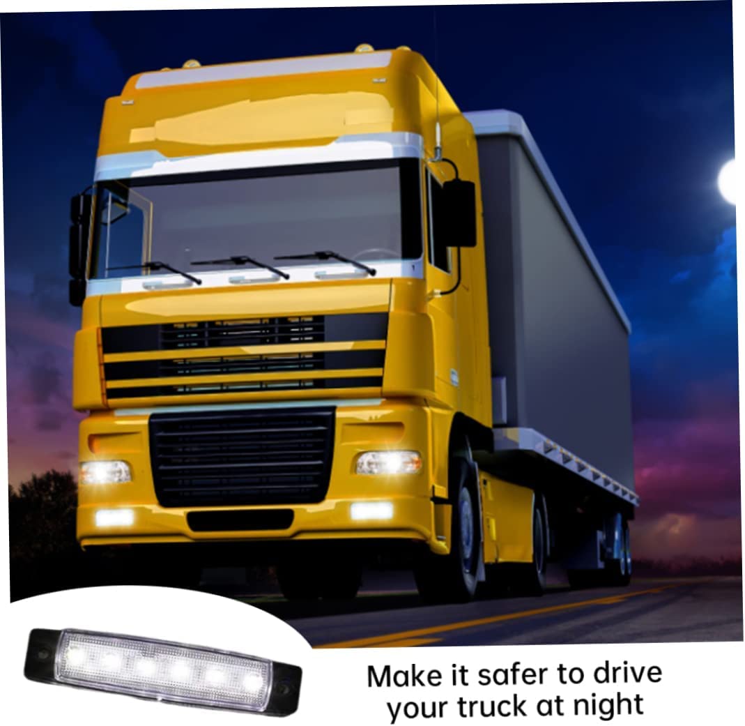Seitenmarkierungsleuchte, 20 Stück Auto-Seitenblinker 6 LED Positionslichter vorne hinten 12V-24V für LKW Anhänger, LKW, Van, Caravan, Boot, Bus, SUV, Seitenlichter (Weiß)