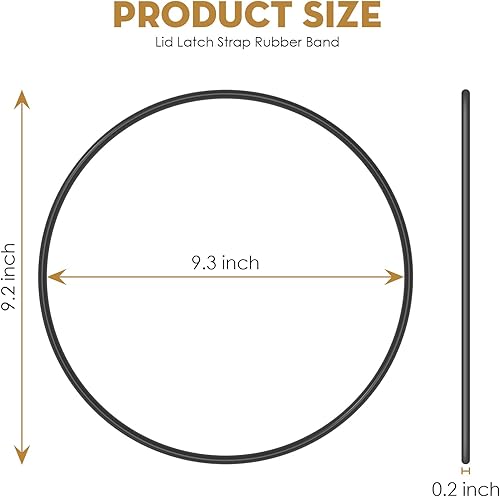 Miniatura 2 de Correa de cierre de tapa negra Banda de goma 6,7,8 cuartos de galón olla de cocción lenta WHT …